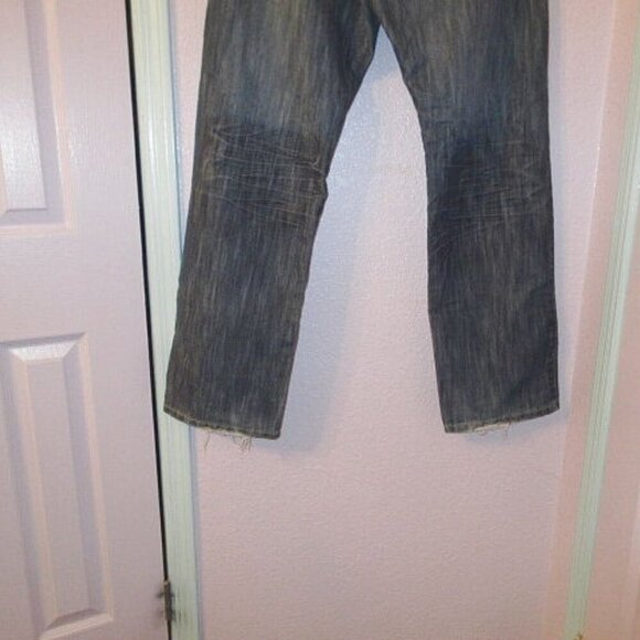 Y2K Brooklyn Express Baggy Jeans Size 38x32 Embroidered Eagle Biker Rock Grunge - Picture 3 of 12